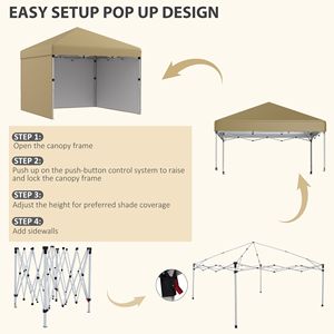 Tenda Pop-up 10x10 Pronta all'Uso per Feste con Pareti Laterali Regolabili in Altezza e Sacchi di Peso per Eventi - Product Image 5