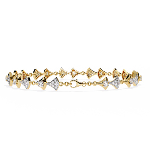 Pulsera de Diamantes de Lujo para Mujer, Chapada en Oro de 18K, Diseño de Cadena con Eslabones Triangulares Geométricos, Joyería para Uso Diario - Product Image 3