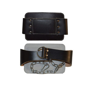 เข็มขัดยกน้ำหนักหนังแท้สำหรับออกกำลังกาย ยี่ห้อ Professional Gym พร้อมโลโก้แบบกำหนดเอง สายโซ่ และหัวเข็มขัดปรับแต่งได้ - Product Image 2