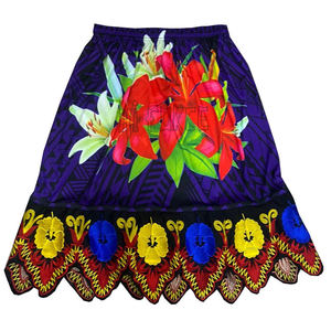 New Arrival Polynesian Printed Breathable <b>Women</b> Traditional Polyester Pleated Knee-Length Skirt High Quality - Product Image 5