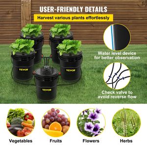 DWC 5-Gallon sistema idroponico Deep Water Culture Buckets Kit pompa aria pietra serbatoio interno/esterno per la coltivazione frondoso - Product Image 5
