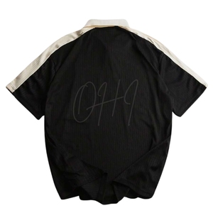 Camiseta Deportiva Casual para Hombre, Negra, de Manga Corta, con Paneles en Contraste, Transpirable, Ecológica, de Secado Rápido y Corte Holgado - Product Image 2