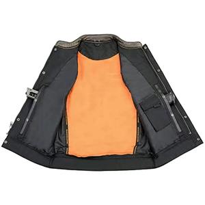 VIBE SEWN Custom <b>Men's</b> <b>Leather</b> <b>Vest</b> High Quality Motorcycle Auto Racing Sportswear Protective Gear Breathable Quick Dry - Product Image 3