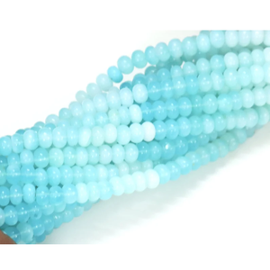 Cuentas de ópalo natural en forma de rondel, color azul cielo, de 16 pulgadas, 7mm-10mm, hermosas cuentas de ópalo azul cielo. - Product Image 5