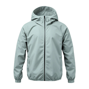Custom Logo Solid Color Windbreaker <b>Jacket</b> <b>Men</b> Plus Size Oversized Fit <b>Thin</b> Lightweight Waterproof UV Protection Outdoor Casual - Product Image 1