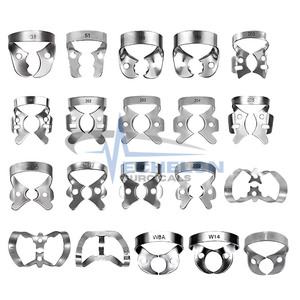 Pinzas de dique de goma dental, clips de barrera restauradora endodóntica, soporte de marco para dientes molares, materiales orales de acero inoxidable - Product Image 5