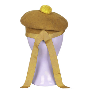 Gorro Escocés de Lana Dorada, Sombrero Tradicional de las Tierras Altas, Gorro Balmoral de Lana Hecho a Mano - Product Image 3