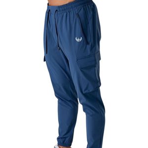 Men's Navy Blue Cargo Jogger Pants Lightweight Athletic Trousers Multi Pocket Workout Gym Training Casual Sportswear Wear - Product Image 4