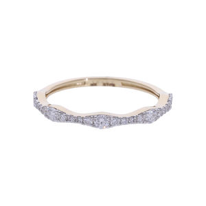 Anillo de Oro 14K con Diamante CVD Cultivado en Laboratorio, Diseño de Onda, Color F, Banda Curva con Pavé, Anillo de Boda Elegante, Apilable, Chapado en Rodio para Mujer - Product Image 1