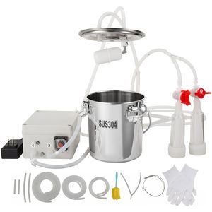 Ordeñadora Eléctrica Portátil Automática por Pulsación al Vacío, 3L, con Cubeta de Acero Inoxidable 304, para Cabras y Ganado - Product Image 1