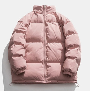 Men's <b>Green</b> Puffer Jacket Windproof Casual Winter Coat Stand Collar Zipper Closure Thick Padding Solid Color Regular Fit - Product Image 2