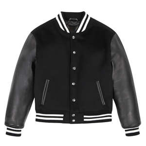 Chaqueta de Béisbol OEM Graffiti para Hombre, Chaqueta Universitaria Personalizada con Logotipo, Chaqueta Varsity con Mangas Bordadas - Product Image 1