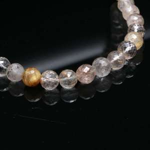 Collier en perles de quartz rutilé doré de qualité supérieure, vente en gros, pierres précieuses pour femmes, bijoux - Product Image 1