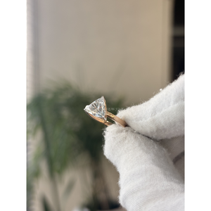 Anillo de compromiso solitario de lujo con diamante cultivado en laboratorio de 1.59 quilates VS EF, oro macizo, joyería fina, regalo de boda para ella - Product Image 5