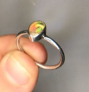 Anillo de ópalo de fuego etíope, plata de ley 925, hecho a mano, piedra preciosa de nacimiento de octubre, regalo de joyería para mujer - Product Image 1