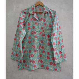 Conjunto de Pijama de Algodón Estampado para Mujer, Ropa de Dormir Suave, Ligera y Cómoda, Ropa de Dormir Transpirable, Ropa Informal para el Hogar - Product Image 2