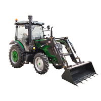 Tracteur 4x4 de 80 CV avec cabine climatisée, système hydraulique robuste, capacité de levage élevée et travaux agricoles modernisés