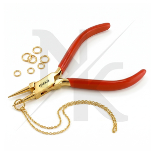 Pince à bec rond pour bijoux DIY, 120 mm, en acier inoxydable, pour boucler les fils, avec poignée PVC personnalisée, outil de création de bijoux - Product Image 6