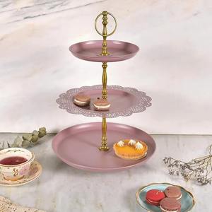 Soporte de Pastel Metálico de 3 Niveles Premium, Elegante Exhibidor de Postres para Bodas, Fiestas, Cumpleaños, Soporte Transparente y Resistente para Postres - Product Image 1