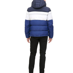 2025 Men's Custom Streetwear Puffer Jacket High Quality Canvas <b>Thick</b> Warm <b>Winter</b> Hooded <b>Coat</b> with Stand Collar for Men - Product Image 2