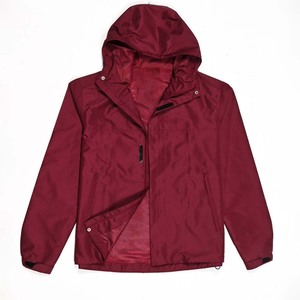 Veste à capuche imperméable pour homme, couleur bordeaux, vêtements de sport d'extérieur avec poches zippées, style streetwear, manteau en toile, qualité industrielle - Product Image 1