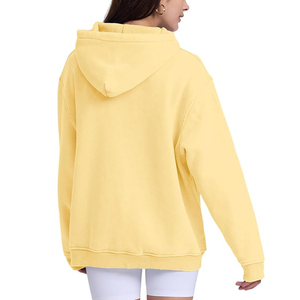 Sudadera con Capucha Personalizada ODM con Logotipo Amarillo en la Parte Delantera, Sudadera de Felpa de Algodón Premium para Hombre y Mujer, Ecológica, Informal, de Invierno, 370g - Product Image 5