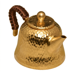 Hammered Copper <b>Tea</b> Kettle With Lid Metal Handle Vintage Design For Kitchen Use Handmade Teapot On Sale - Product Image 3
