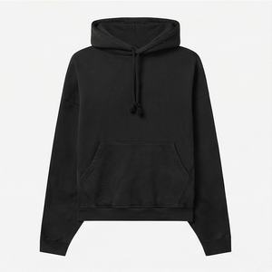 Sudadera con capucha de moda de invierno para hombre, 400 g/m², de algodón de rizo, térmica, oversize, lisa, con efecto descolorido por el sol y lavado ácido, de peso pesado y corte holgado - Product Image 1