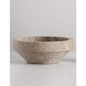 Cuencos Decorativos de Travertino Vintage, Plato Central Decorativo Hecho a Mano en Italia, Cuenco de Piedra de Lujo para Decoración del Hogar y Almacenamiento - Product Image 4