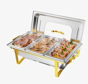 Recipiente para calentar comida tipo buffet rectangular de acero inoxidable de 9.5 Qt con calidad de restaurante al mejor precio - Product Image 5