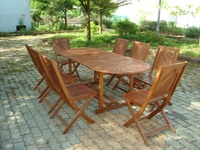 Ensemble de table de patio en bois d'acacia bon marché de prix usine pour le mobilier extérieur en bois de jardin et de restaurant