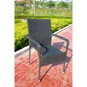 3-Piece PE <b>Rattan</b> <b>Chair</b> Set with Tempered Glass Table for Outdoor Bistro Use for Garden Leisure - Product Image 6