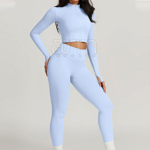 Conjunto de Yoga de 3 Piezas para Mujer con Logotipo Personalizado de Nuevo Diseño, Conjunto de Yoga de 3 Piezas de Secado Rápido para Mujer, Conjunto de Yoga de 3 Piezas Transpirable para Mujer - Product Image 6