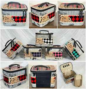 กล่องเก็บเครื่องประดับหนังวัวแท้ลายตารางหมากรุก งานแฮนด์เมดจากนักออกแบบ สำหรับงาน March Expo สินค้ามาใหม่ กล่องจัดระเบียบสำหรับเดินทาง - Product Image 3