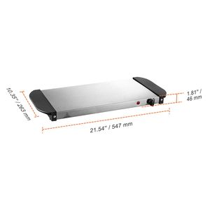 Vassoio Riscaldante Elettrico Portatile in Acciaio Inox con Controllo Manuale della Temperatura Regolabile per Riscaldamento Cibo Buffet - Product Image 5