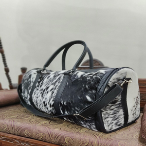 Sac de week-end vintage en cuir de vachette pleine fleur, fermeture éclair, grande capacité, léger, design unisexe - Vente en gros LHODB-0004 - Product Image 4