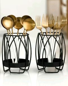 Portacubiertos de hierro contemporáneo para la cocina del hogar moderno, que mejora la organización con una elegante apariencia metálica - Product Image 5