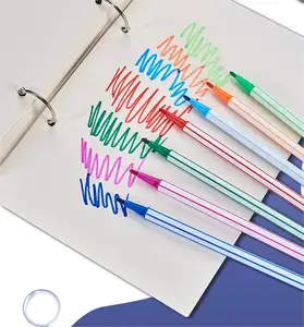 12-kleurige Verfpenset Op Waterbasis Wasbare Aquarelpotloodset Met Roze Vat Kids Art Markers Boekenpen #8602-12