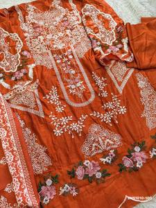 Colección Premium de Algodón Cambric con Bordado Intenso, Traje Largo Semi-Cosido (Salwar y Dupatta), Proveedor de la India - Product Image 4
