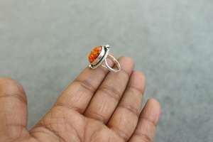 Bague ovale en ambre baltique véritable, argent sterling 925, bijoux faits à la main, fournisseur en gros - Product Image 4