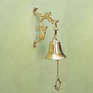 Sonnette de porte classique en laiton massif, à fixation murale, sonnette forte pour porte d'entrée et utilisation en extérieur dans le jardin - Product Image 3