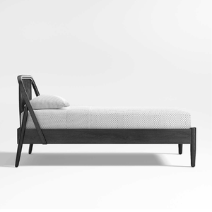 Minimalist Rubber Wood <b>Bed</b> <b>Frame</b> with Strong Wooden Slats Natural Finish Custom <b>Size</b> Bedroom Furniture - Product Image 3
