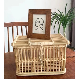 Caja de Almacenamiento Tejida de Ratán Natural Ecológica con Cierre de Botón, Cestas Decorativas Tejidas a Mano para Organización de Estantes y Regalos - Product Image 6