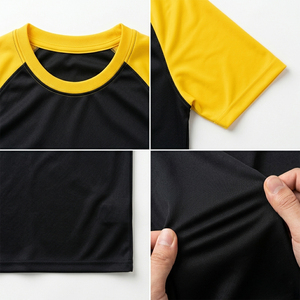 T-shirt décontracté sportif à manches raglan, col rond, bicolore, confortable pour tous les jours, à manches courtes - Product Image 6
