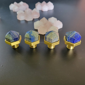 Luxury Hardware Natural Blue Gemstone Square Door <b>Knob</b> Modern Design Durable Easy Installation Kitchen Dresser Cabinet Wardrobe - Product Image 6