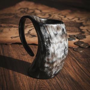 Mug Viking en corne de vache de qualité supérieure avec poignée, idéal pour le miel, l'ale et les cadeaux - Product Image 4
