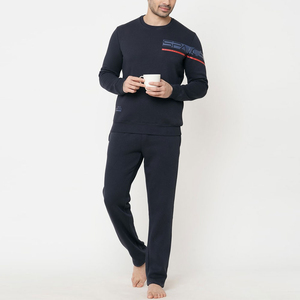 Survêtement pour homme en coton doux imprimé avec logo personnalisé, manches longues, pantalon avec cordon de serrage - Product Image 4