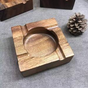 Classic American Style Wooden Cigar <b>Ashtray</b> Handmade Eco-Friendly Customized Shape Tabletop Ash Holder New Design Smoking - Product Image 3