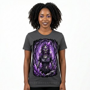 Purple <b>Crystal</b> Skeleton Women Graphic T Shirt Dark Aesthetic Ladies Cotton Tee Custom Print Streetwear Vintage Style <b>Top</b> - Product Image 1