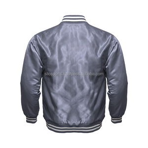 2025 OEM Hot Sale Brown Satin Letterman Baseball <b>Jacket</b> For <b>Men's</b> With <b>White</b> Trims Wholesale Price Heated Winter Fashion <b>Jackets</b> - Product Image 4